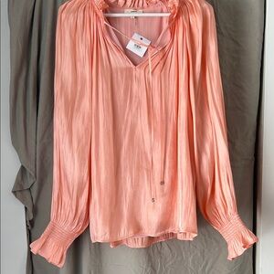Entro Peach Long Sleeve Blouse -NEW- Size:Large